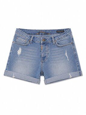 Women's Light Blue Distressed Jean Shorts, Size 29